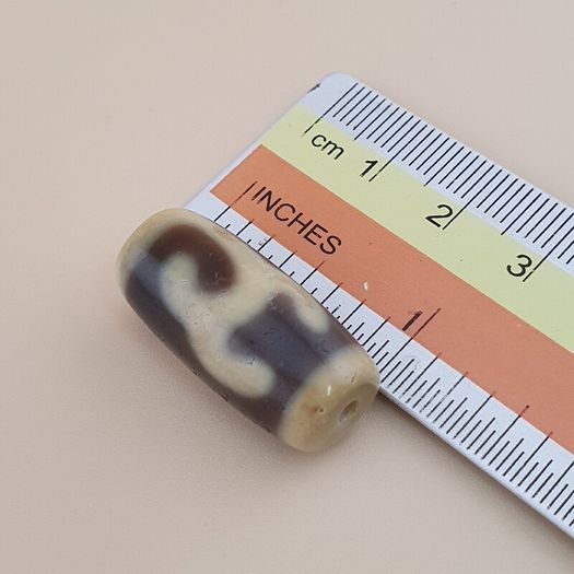 Vintage Unique Pattern Himalayan Tibetan Agate Dzi Bead Amulet
