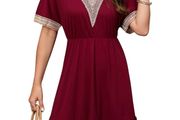 Brand New Clearlove Women's Elegant Lace V Neck Knee Length