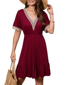Brand New Clearlove Women's Elegant Lace V Neck Knee Length