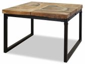 Coffee Table Teak Resin 60x60x40 cm Black and Brown