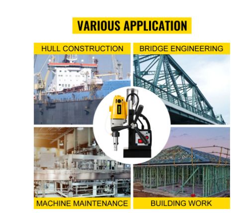 BRAND NEW Magnetic Drill Press 40mm for Engineering Steel Structure 1100W Height Adjustable Electric Bench Drilling Rig Machine