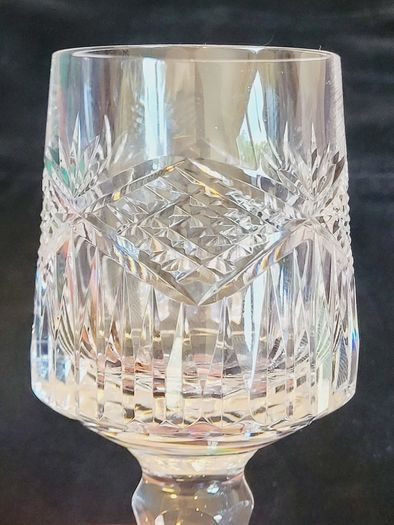 Vintage Tyrone Crystal Coleen Wine Glasses Signed Irish Cut Glass Set of 3