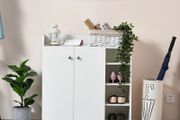 Shoe Cabinet Shoe Dresser Shoe Rack, 4 Shelves, 1 Cabinet