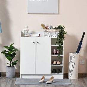 Shoe Cabinet Shoe Dresser Shoe Rack, 4 Shelves, 1 Cabinet