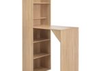 Bar Table with Cabinet Oak 115x59x200 cm