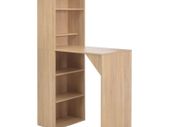 Bar Table with Cabinet Oak 115x59x200 cm