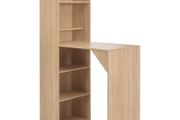 Bar Table with Cabinet Oak 115x59x200 cm