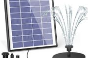 2022 Upgraded AISITIN Solar Fountain Pump, 6.5W Panel Backup Solar Water Pump Floating Fountain, 6 Nozzles, for Bird Bath, Fish Tank, Pond or Garden Decoration