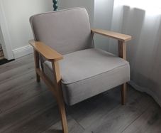 Mushroom coloured armchair. Bought from ez living two years ago. In great condition