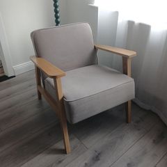 Mushroom coloured armchair. Bought from ez living two years ago. In great condition