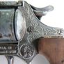 Vintage 60s Metal Cap Gun Firecracker Pistol, Wooden Handle Image 5
