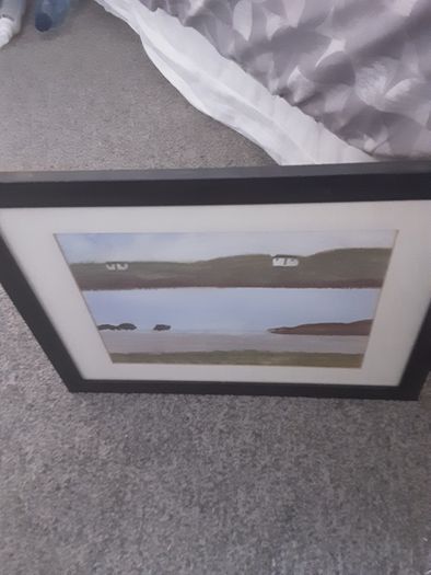 Painting/Thatch Cottages on Island in the West .. Price Drop