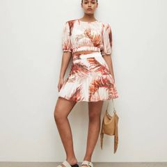 All Saints Pink Floral Organza Skirt