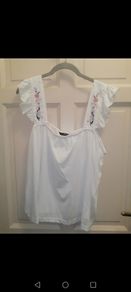 White frill embrodiery straps top 16 to 18