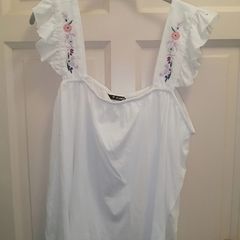 White frill embrodiery straps top 16 to 18