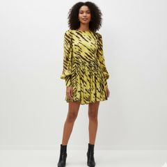 Rotate Alison Tiger Print Mini Dress Sz 8UK 4US S Long Sleeve Flowy Party