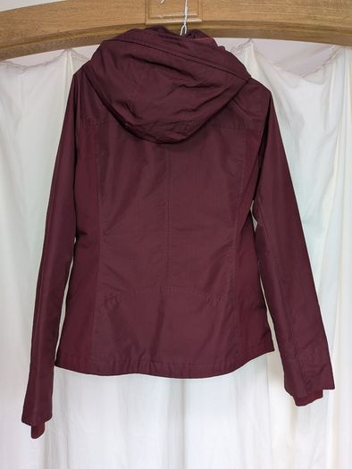 Hollister Womens Burgundy All Weather Hooded Jacket Coat Size M UK 12