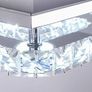 Mini Crystal Chandelier Mount Ceiling Light in Chrome Finish - Pendant Lighting for Living Room, Kitchen, Office, Bedroom, Dining Room, Island (White Square) Image 3