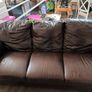 Italian Brown Leather Sofa Image 3