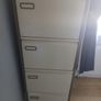 4 drawer steel filing cabinet. Seldom used, perfect condition. Measurements. Height 52" ( 1320mm ) Width 18" ( 460mm ) Depth 25" ( 640mm ) A lot of new files in drawers also. Image 3