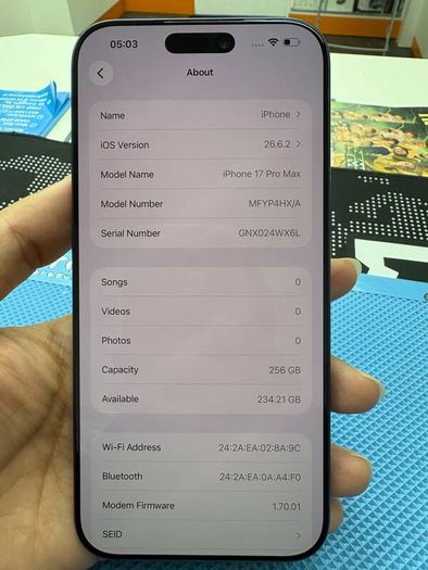 iPhone 17 Pro Max 256GB | Deep Blue | A+ Grade | 100% Battery | 9 Months Apple Warranty