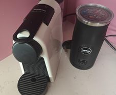 Nespresso Magimix coffee machine and Lavazza frother