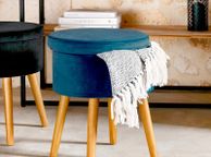 main image for ad BRAND NEW Storage velvet stool made of polyester 36x44 cm color blue