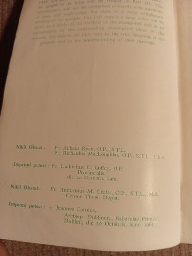 1960 The Gospels Part I Formation of the Gospels, the Gospel of St. Matthew Religious. Vintage.