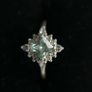 Vintage Art Deco Aquamarine and 925 Sterling Silver hallmarked Ring , Cubic Zirconia Band size O - 1,9g Image 5