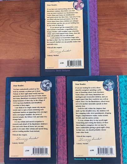 A Series Of Unfortunate Events, Books 3,5&7 by Lemony Snicket