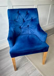 Royal Blue Velvet Dining Chairs x6