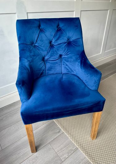 Royal Blue Velvet Dining Chairs x6