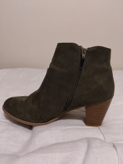 Green Suede Ankle Boots