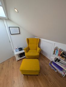 Yellow Armchair with Footrest