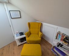 Yellow Armchair with Footrest
