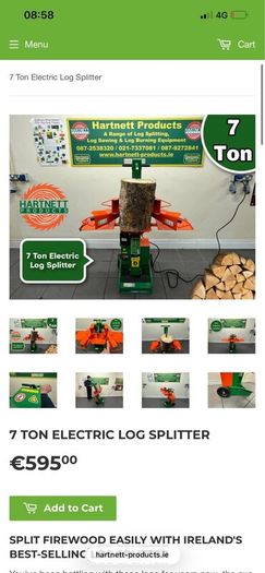 Max Axe 7 tonne electric splitter (motor issue)
