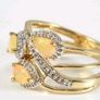 Amazing teardrop Opal ring gold plated on sterling silver Image 3
