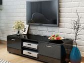 TV Cabinet High-Gloss Black 140x40.3x34.7 cm