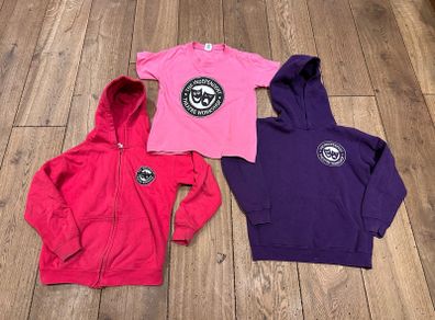 ITW Irish Theatre Workshop girls uniform bundle 7-8 years (t-shirt, zip up hoodie & hoodie)