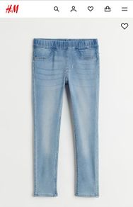 H&M girls denim jeggings light wash aged 2-3 EUC