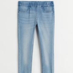 H&M girls denim jeggings light wash aged 2-3 EUC