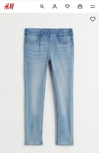 H&M girls denim jeggings light wash aged 2-3 EUC