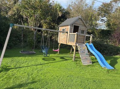 Large Wooden Garden Playhouse / Climbing Frame