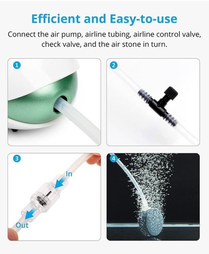 Aquarium Air Pump, Ultra Silent Air Aerator Pump for Fish Tank, Oxygen Pump, Accessories Included (FREE POSTAGE)