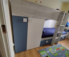 Bunk Bed with Built-in Wardrobe & Storage