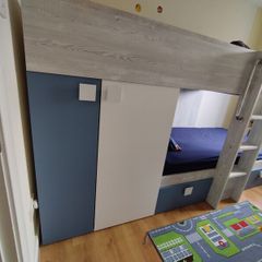 Bunk Bed with Built-in Wardrobe & Storage