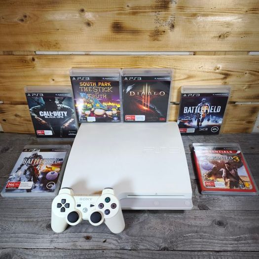 playstation 3 white 320gb 6 games bundle