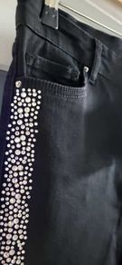 Pour Moi Jet Black Skinny Jeans with Diamante details Sz 14UK - Rrp 50 (BNWT)