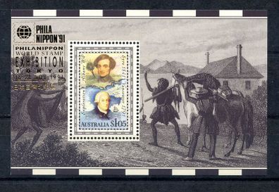 1991 Australia Exploration of Albany Western Australia - Miniature Sheet Overprinted for Tokyo Exhibition - Mint Never Hinged