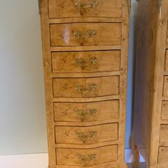 two antique burr seven drawer chest